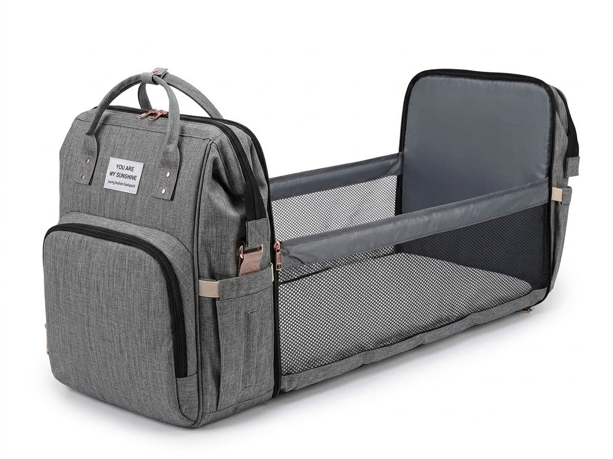 3-in-1 Expandable Diaper Bag Backpack with Foldable Changing Station & Travel Bassinet – Waterproof Multi-Function Baby Bag 3-in-1 Expandable Diaper Bag Backpack with Foldable Changing Station & Travel Bassinet – Waterproof Multi-Function Baby Bag